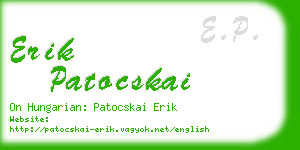 erik patocskai business card